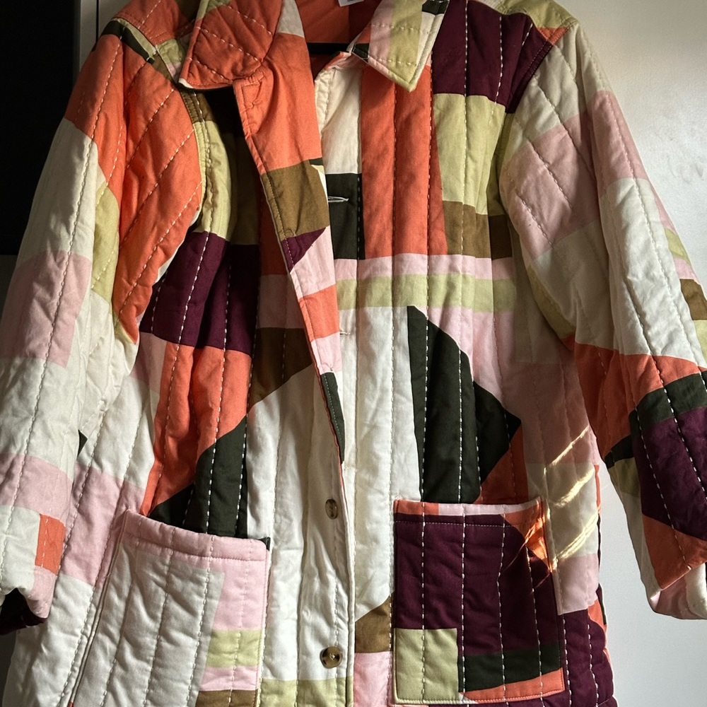Target Orange and Pink Puffer Jacket with Quilted Texture